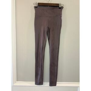 SPANX Faux Suede Mink Taupe Shaping Luxe Legging Sz S High Rise Sculpting